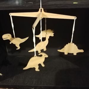 Wooden dinosaur mobile